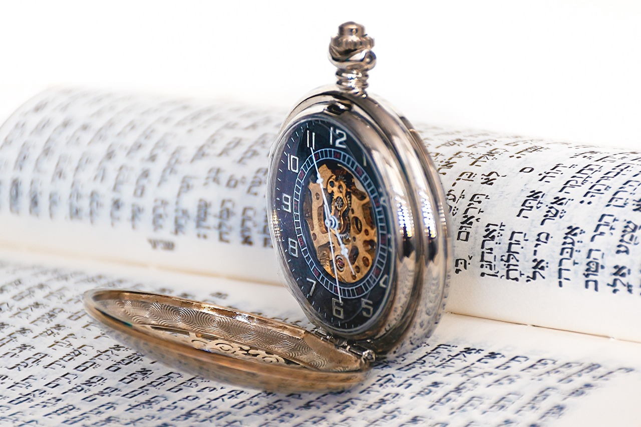 torah, pocket watch, hebrew book